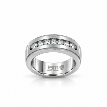 9312851 | Steel Moissanite Rhodium Ring