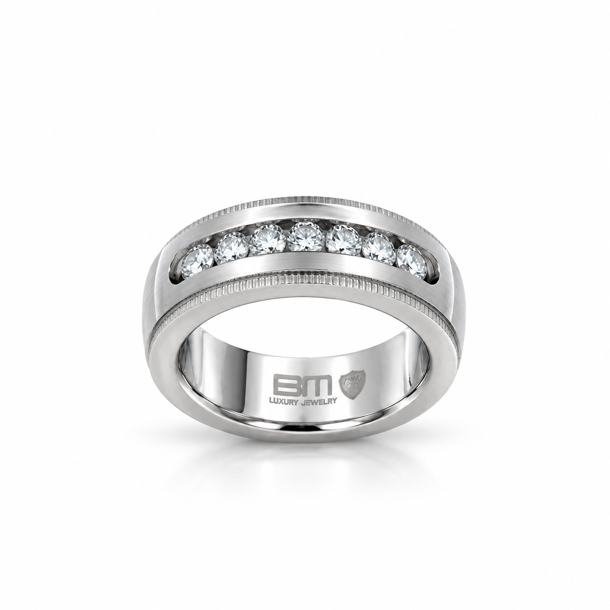 9312851 | Steel Moissanite Rhodium Ring