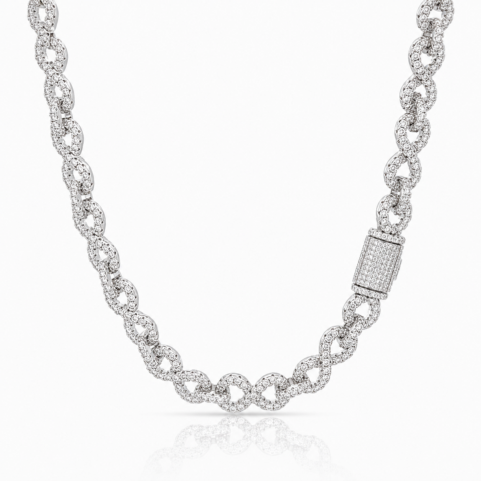 ICARUS 8MM RHODIUM MOISSANITE ICED OUT CHAIN  |  996801