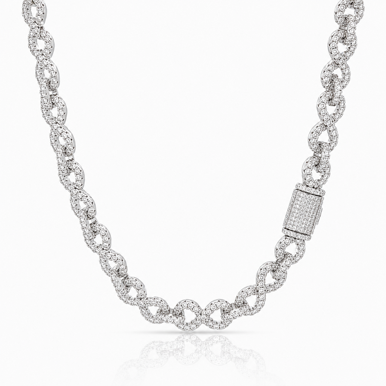 ICARUS 8MM RHODIUM MOISSANITE ICED OUT CHAIN  |  996801