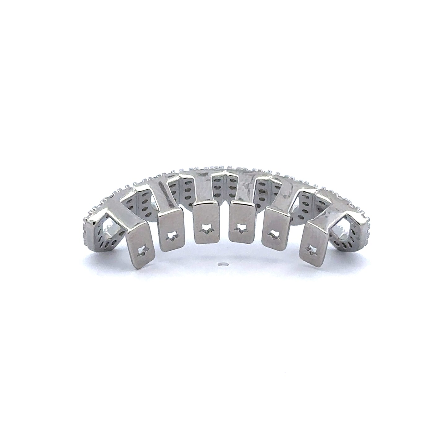 912911 | Brass CZ Rhodium Bottom Grillz