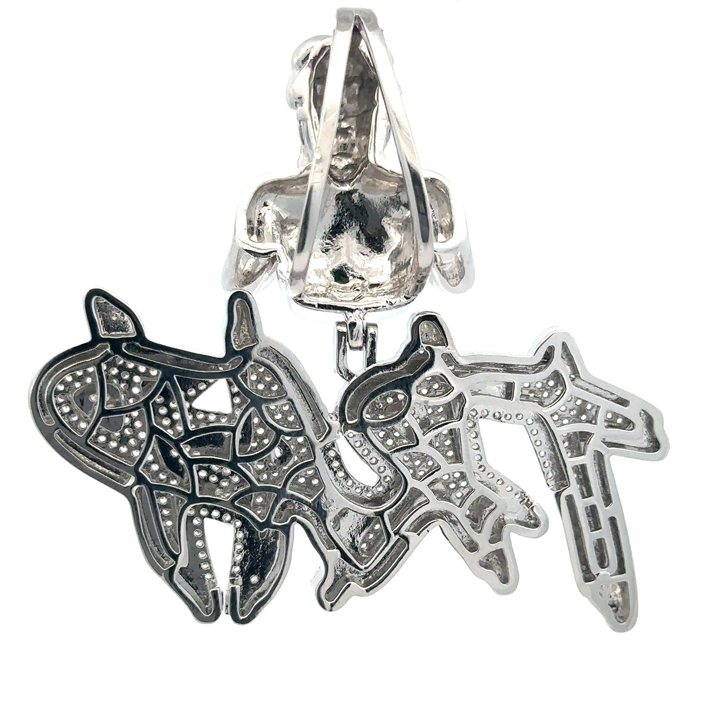 MIRALUNA BRASS RHODIUM ICED OUT PENDANT I 915231