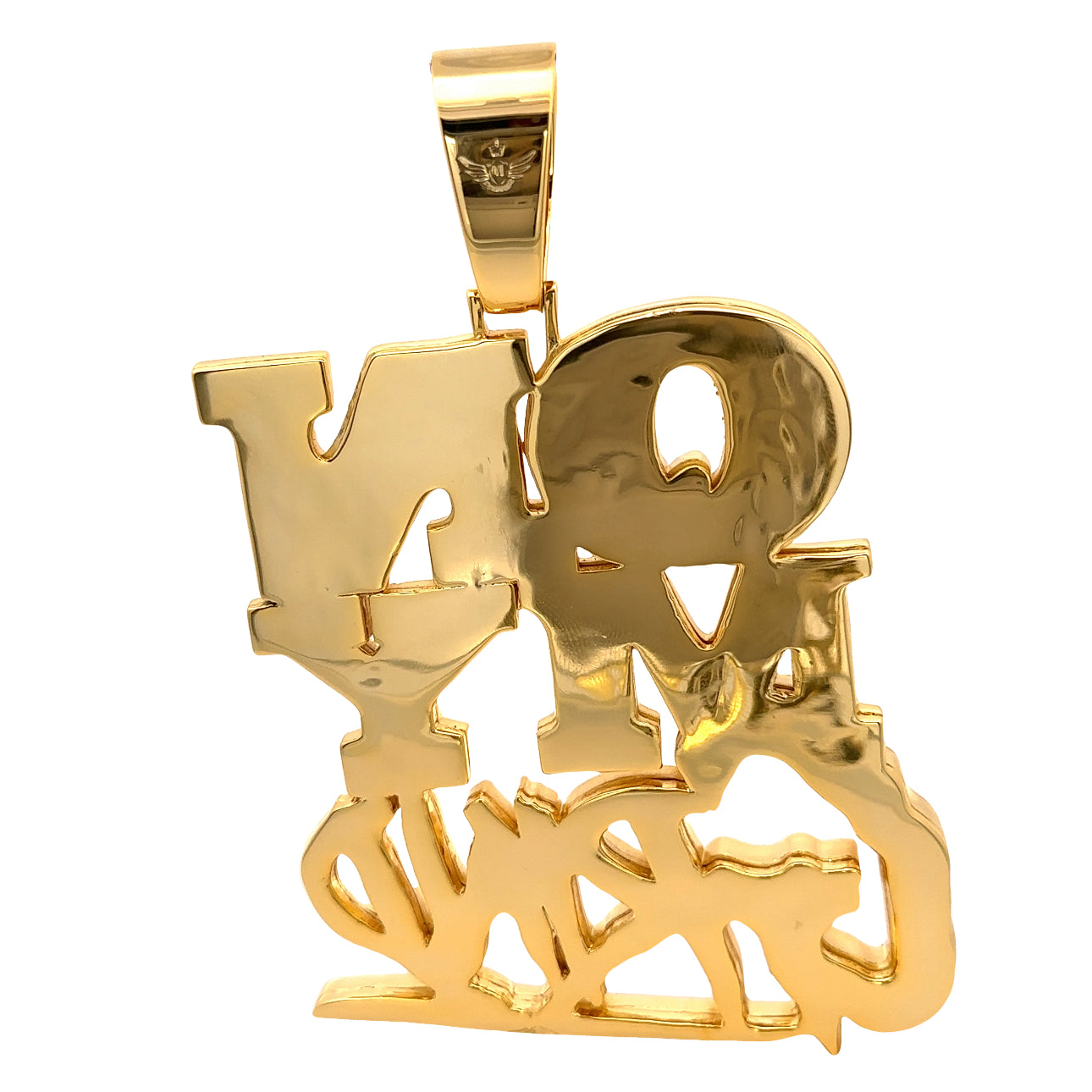 MERIDIA BRASS GOLD ICED OUT PENDANT I 916092