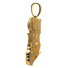 MERIDIA BRASS GOLD ICED OUT PENDANT I 916092
