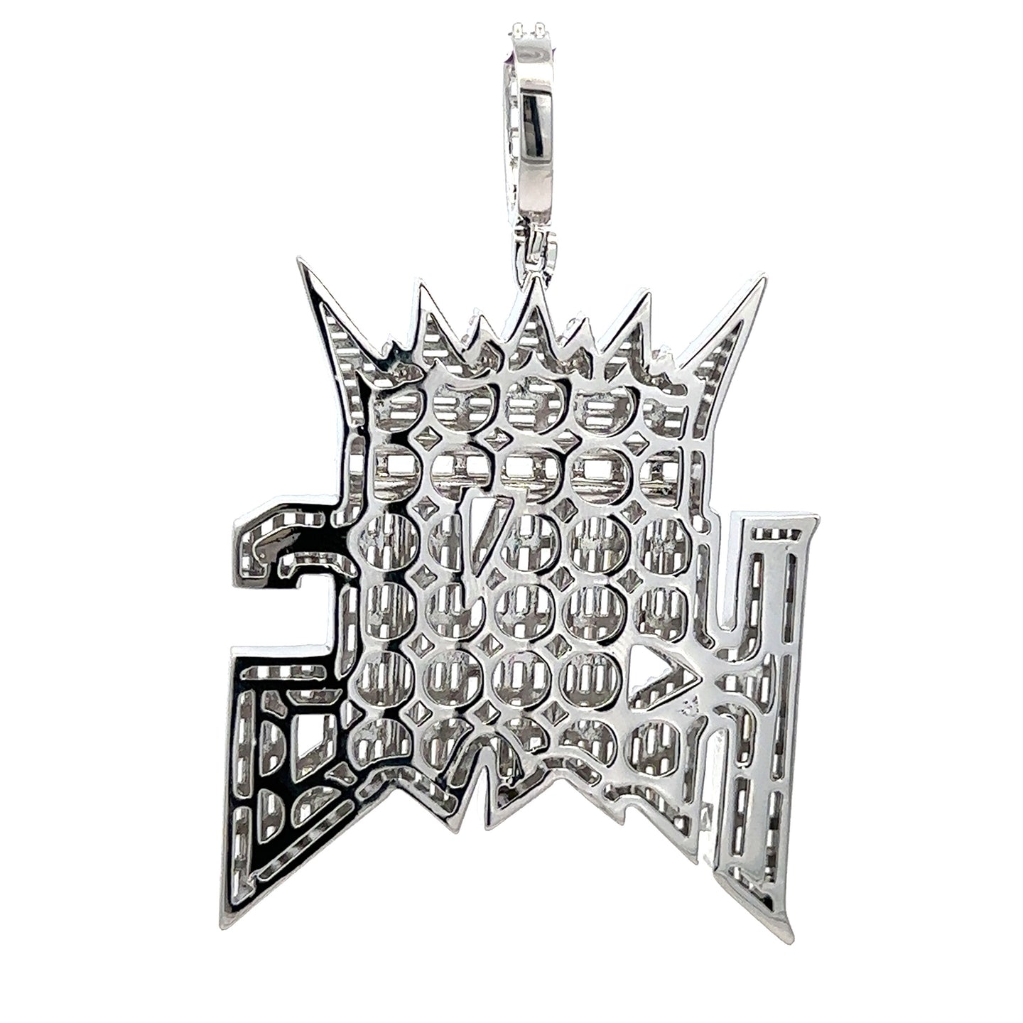 VALERIANA BRASS RHODIUM ICED OUT PENDANT I 916261