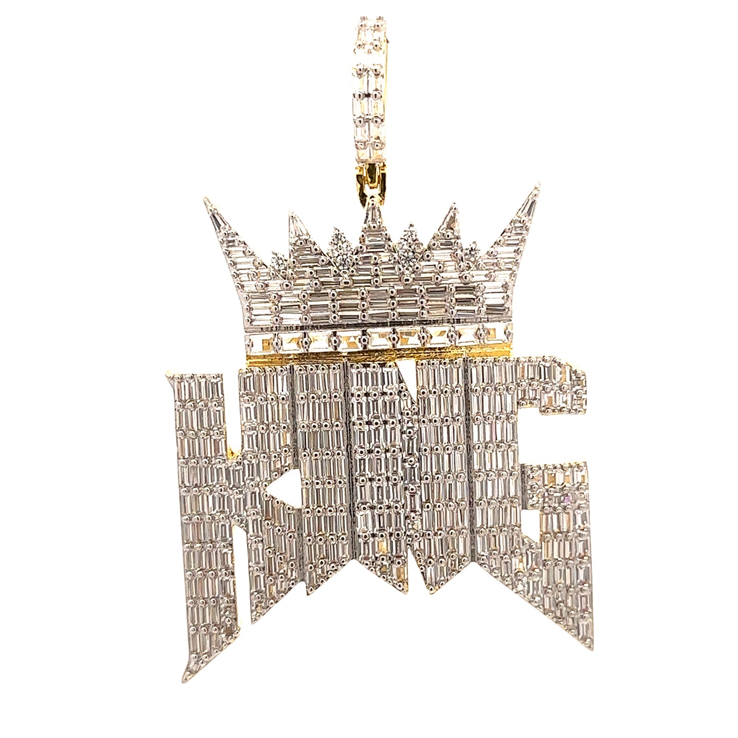 VALERIANA BRASS GOLD ICED OUT PENDANT I 916262