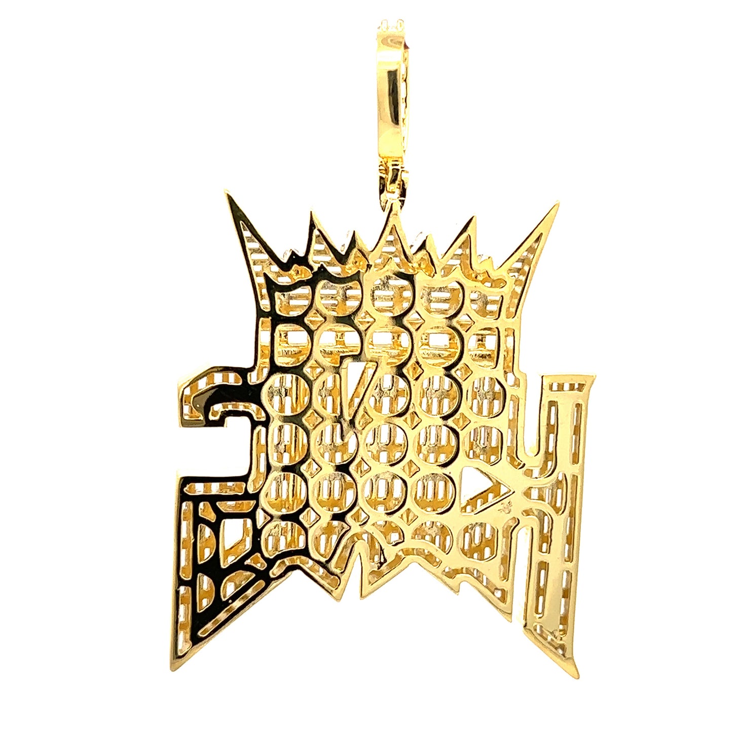 VALERIANA BRASS GOLD ICED OUT PENDANT I 916262