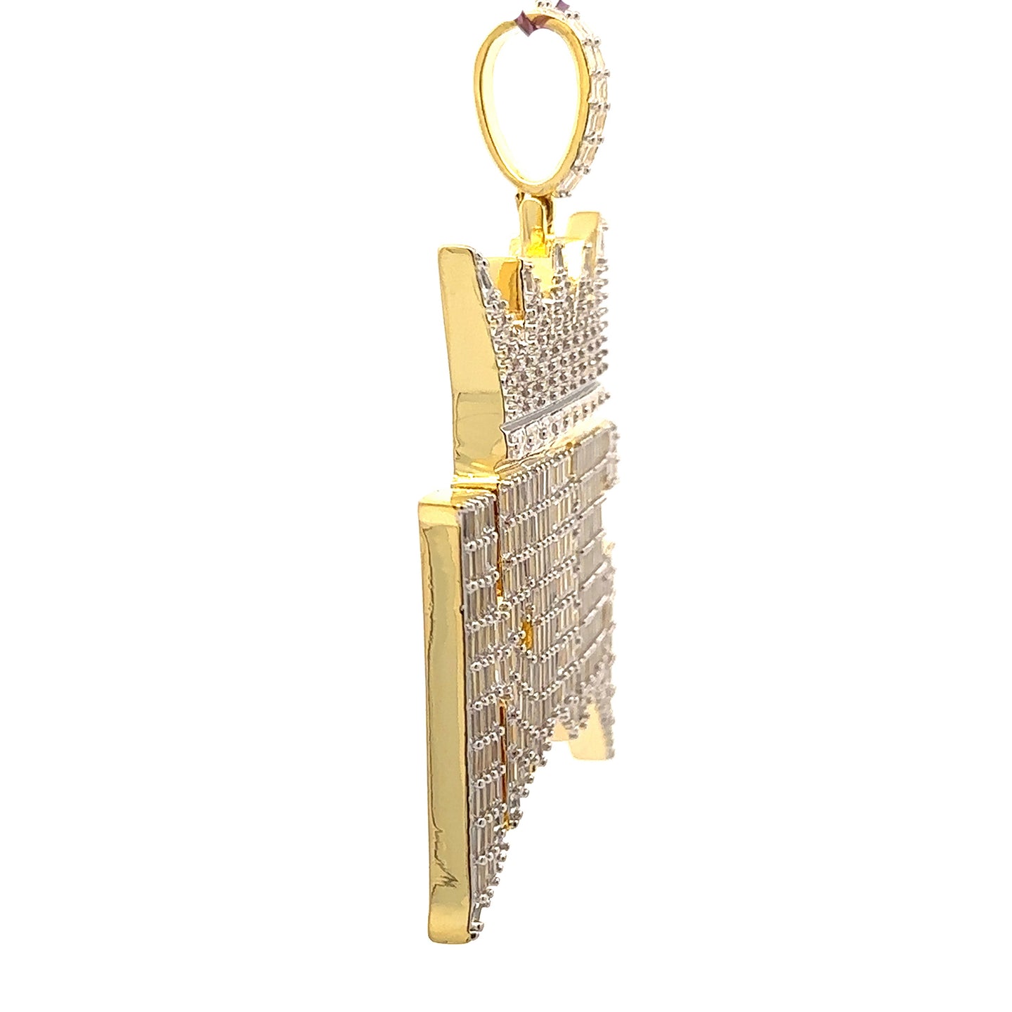 VALERIANA BRASS GOLD ICED OUT PENDANT I 916262