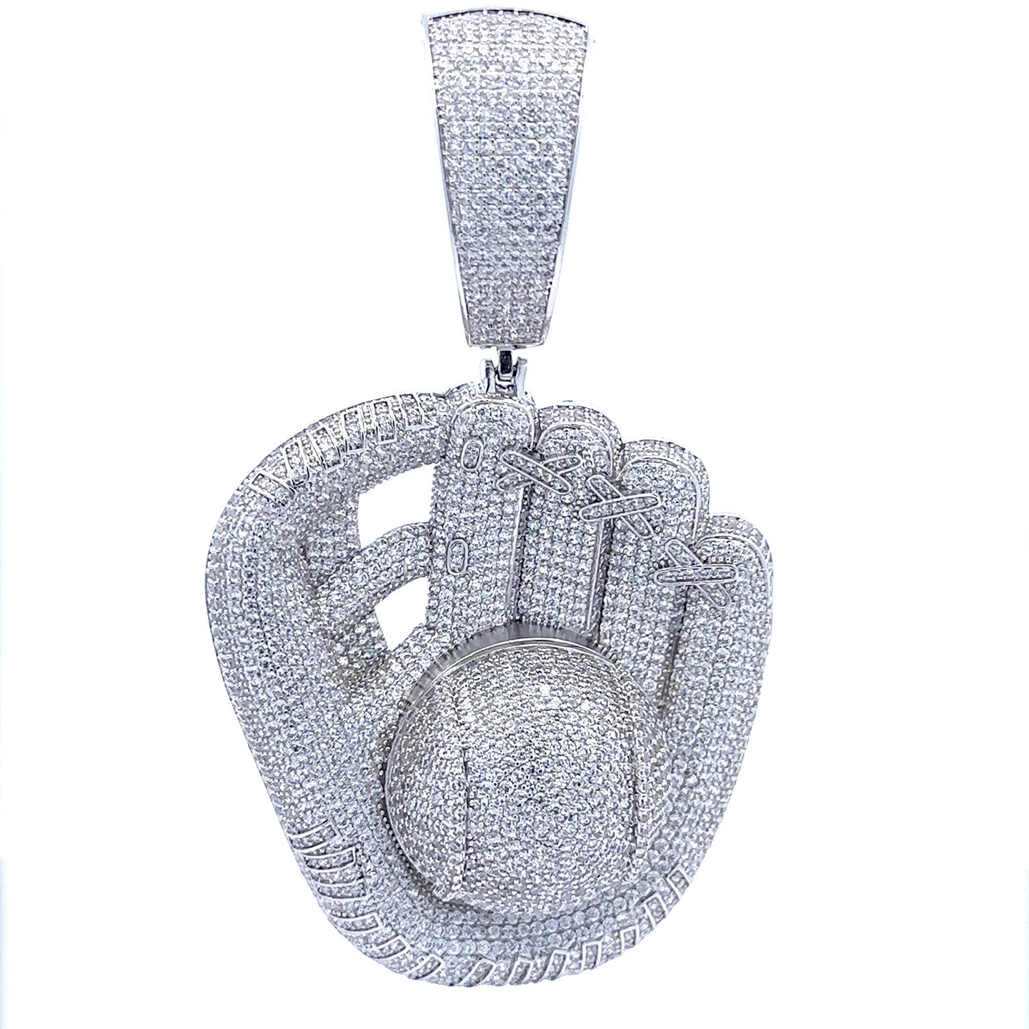 SYLVANA BRASS RHODIUM ICED OUT PENDANT I 916271