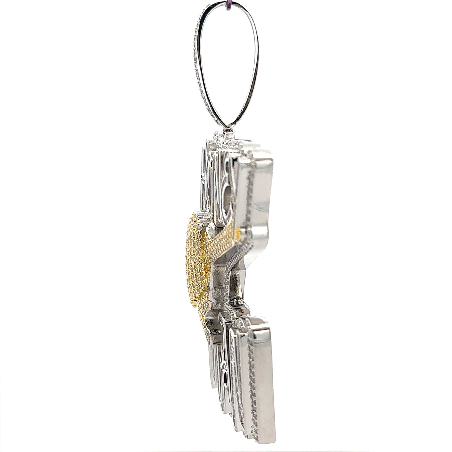 NYXARIA BRASS RHODIUM ICED OUT PENDANT I 916351