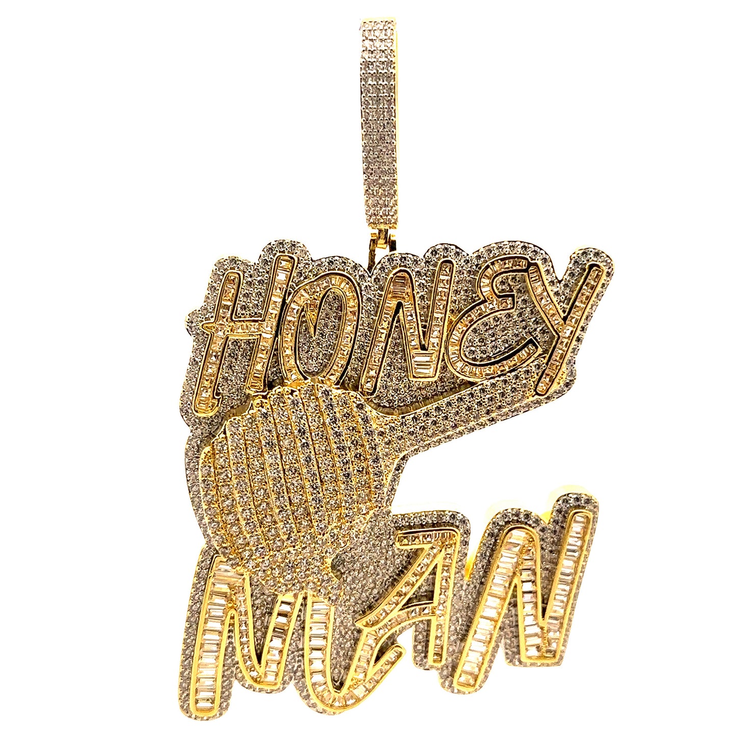 NYXARIA BRASS GOLD ICED OUT PENDANT I 916352