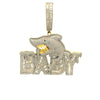 SPRAT BRASS GOLD ICED OUT PENDANT I 916462