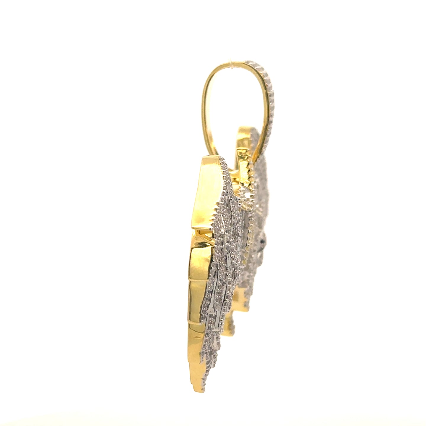 ORLENA BRASS GOLD ICED OUT PENDANT I 916482