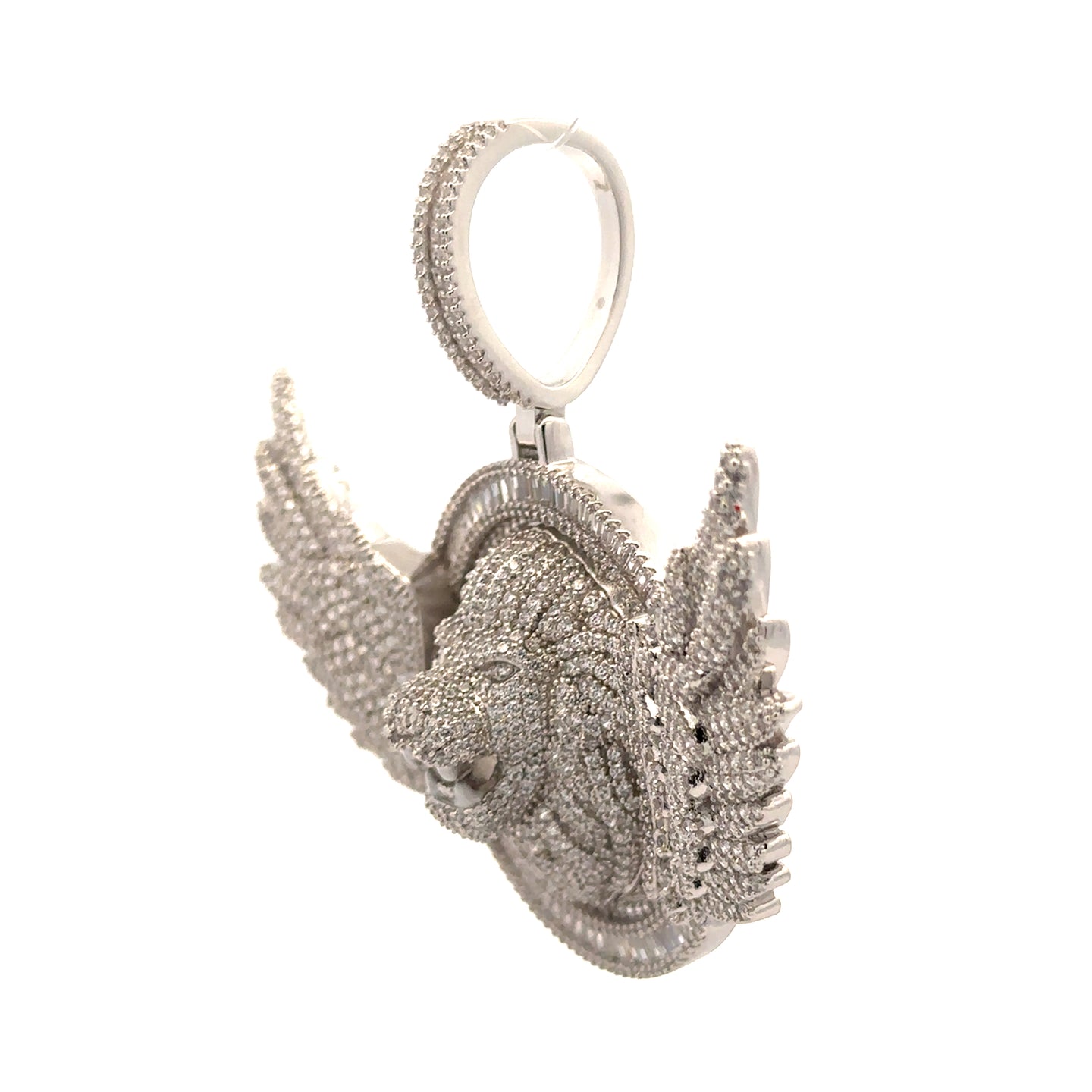 PLACID 9.68 CTW 925 MOISSANITE RHODIUM ICED OUT PENDANT I 998491