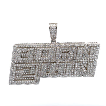 916651 | Brass Rhodium Born 2 Win Pendant