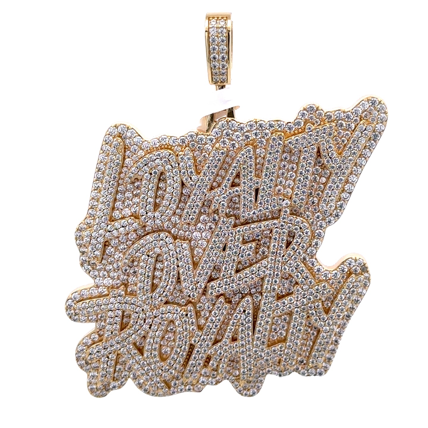 916702 | Brass Gold Loyalty Over Royalty Pendant