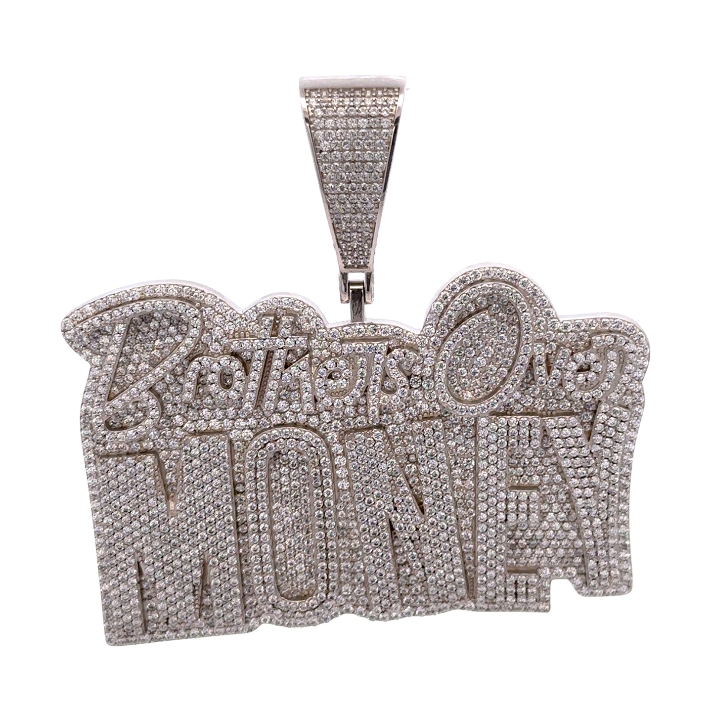 916751 | Brass Rhodium Brothers Over Money Pendant