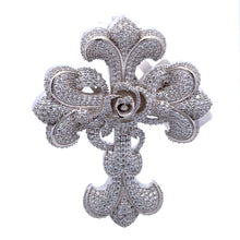 916761 | Brass Rhodium Rosetta Sanctum Cross Pendant