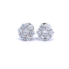 THALLASAM 925 CZ RHODIUM ICED OUT EARRINGS | 9212461