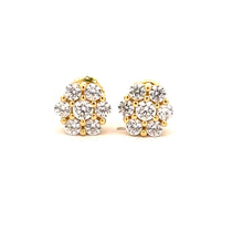 THALLASAM 925 CZ GOLD ICED OUT EARRINGS | 9212462