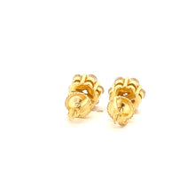 THALLASAM 925 CZ GOLD ICED OUT EARRINGS | 9212462