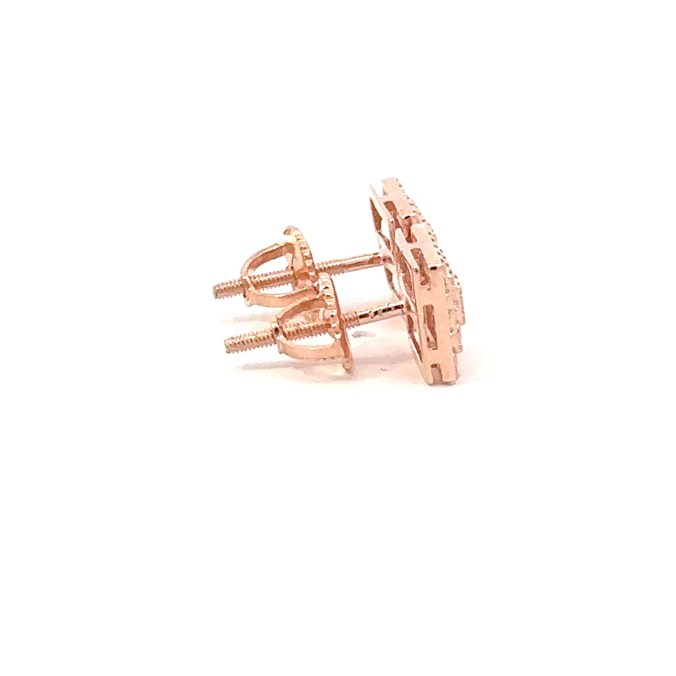 CYRENE 925 CZ ROSE GOLD ICED OUT EARRINGS | 9212675
