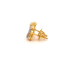 XANTHEA 925 CZ GOLD ICED OUT EARRINGS | 9217362