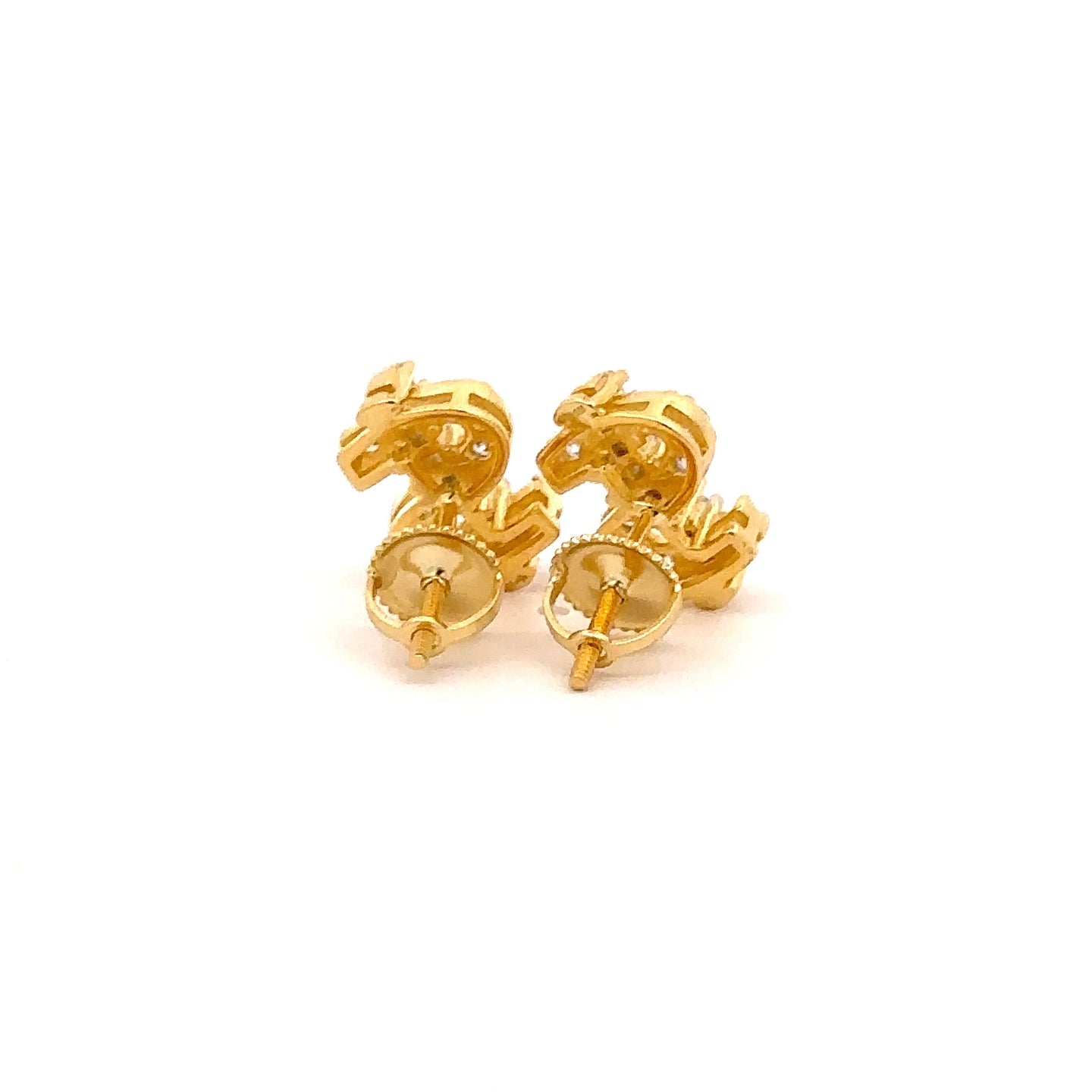XANTHEA 925 CZ GOLD ICED OUT EARRINGS | 9217362