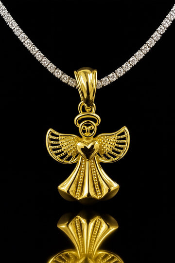 9218731 I Silver Angel Pendant Gold