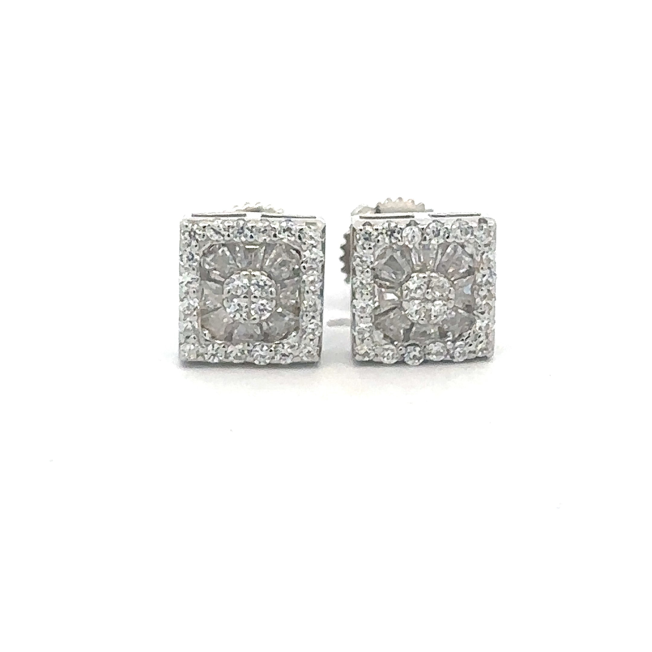 ISADORA 925 CZ RHODIUM ICED OUT EARRINGS | 9219521