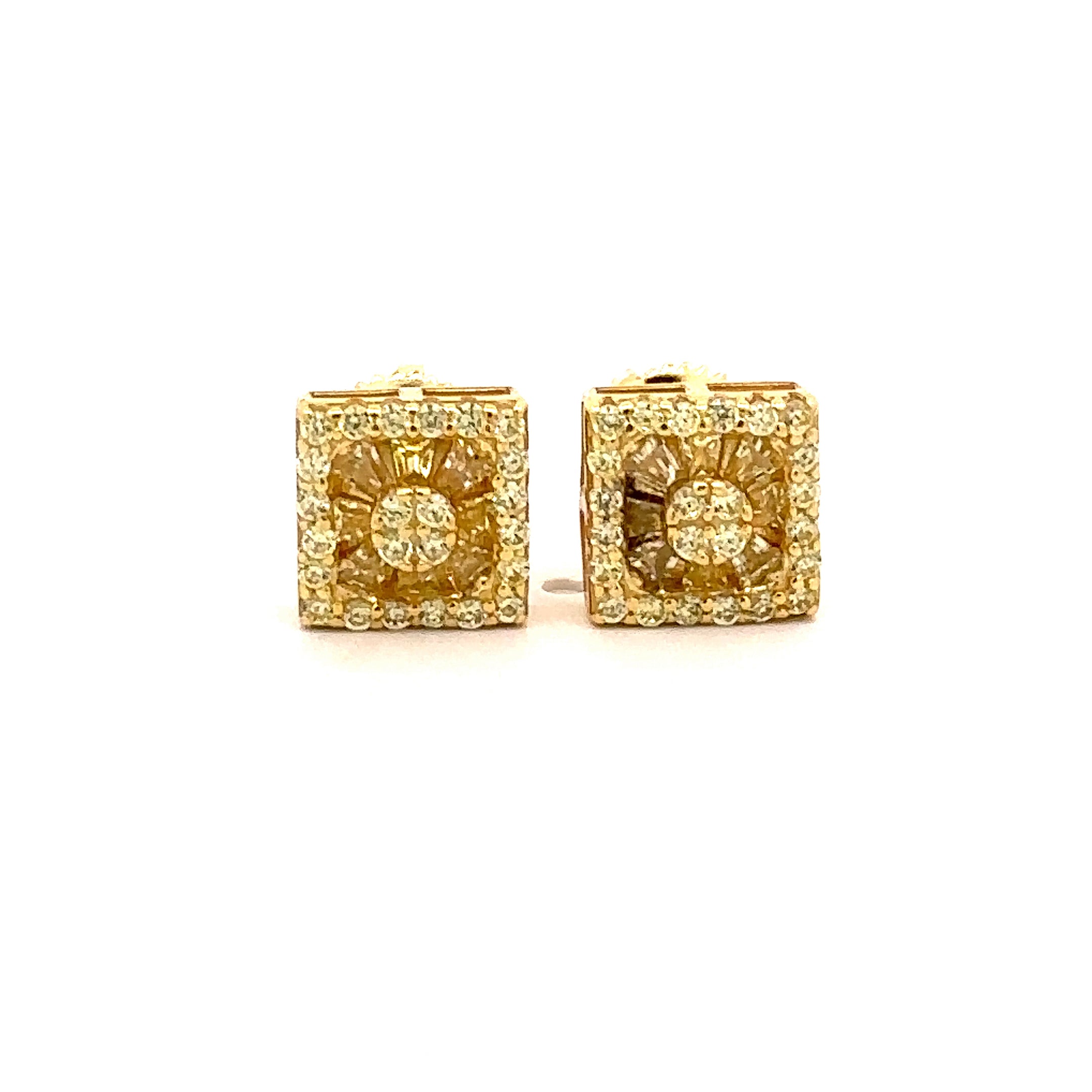 ISADORA 925 CZ YELLOW ICED OUT EARRINGS | 9219524