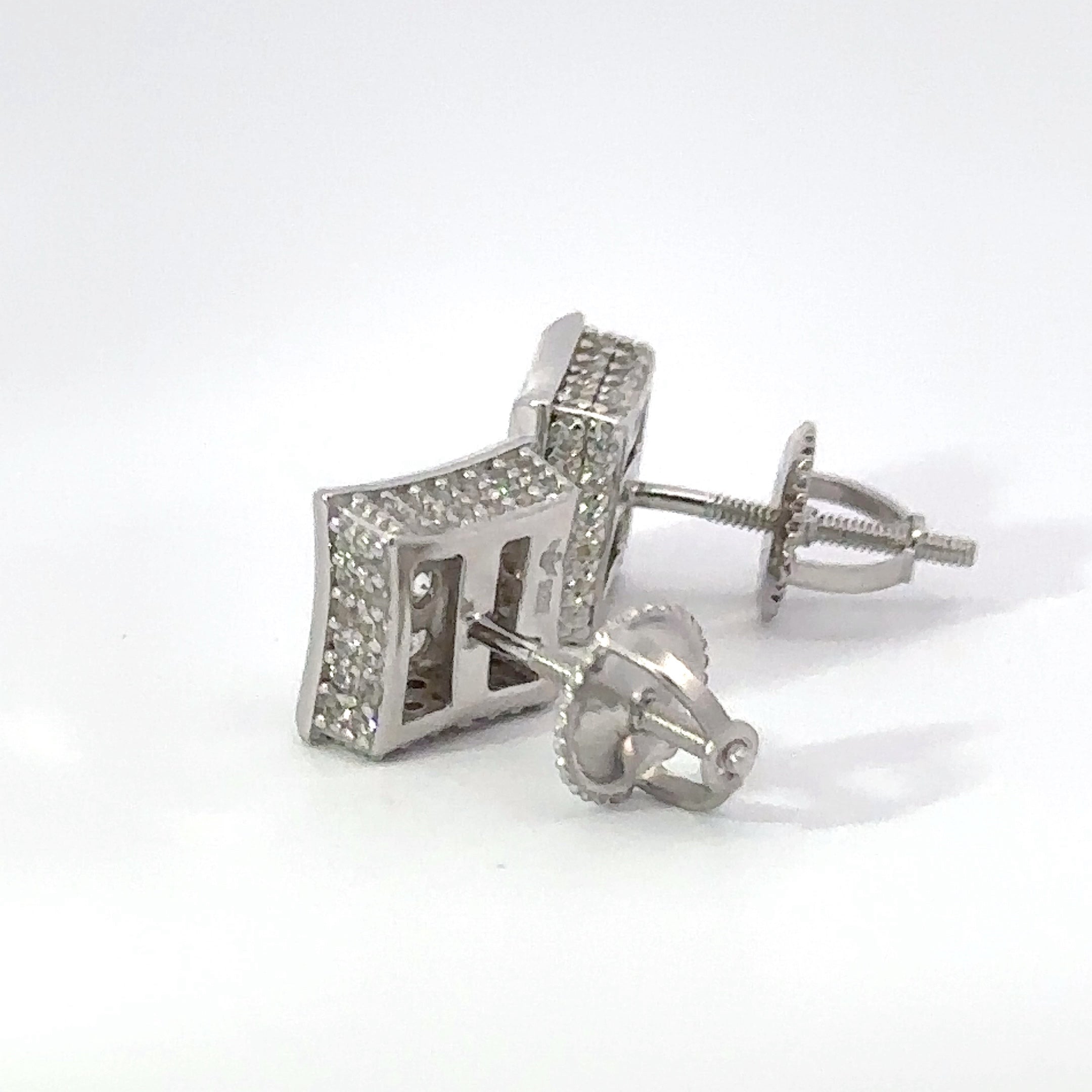 NIVALIS 925 CZ RHODIUM ICED OUT EARRINGS | 9219541