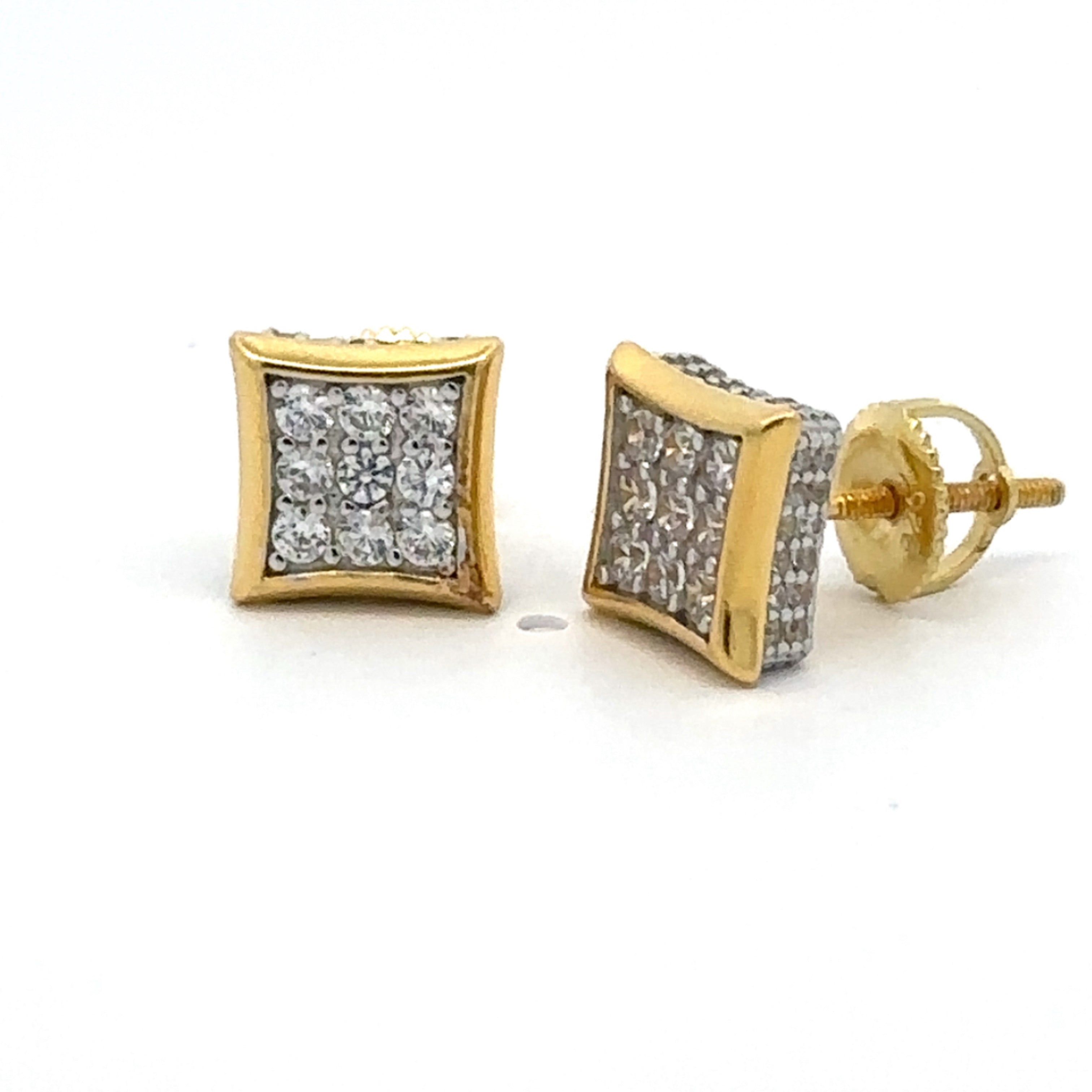 NIVALIS 925 CZ GOLD ICED OUT EARRINGS | 9219542