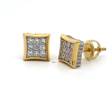 NIVALIS 925 CZ GOLD ICED OUT EARRINGS | 9219542