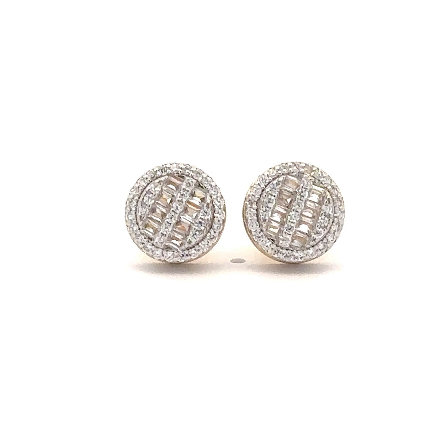 SOLARA 925 CZ GOLD ICED OUT EARRINGS | 9219552