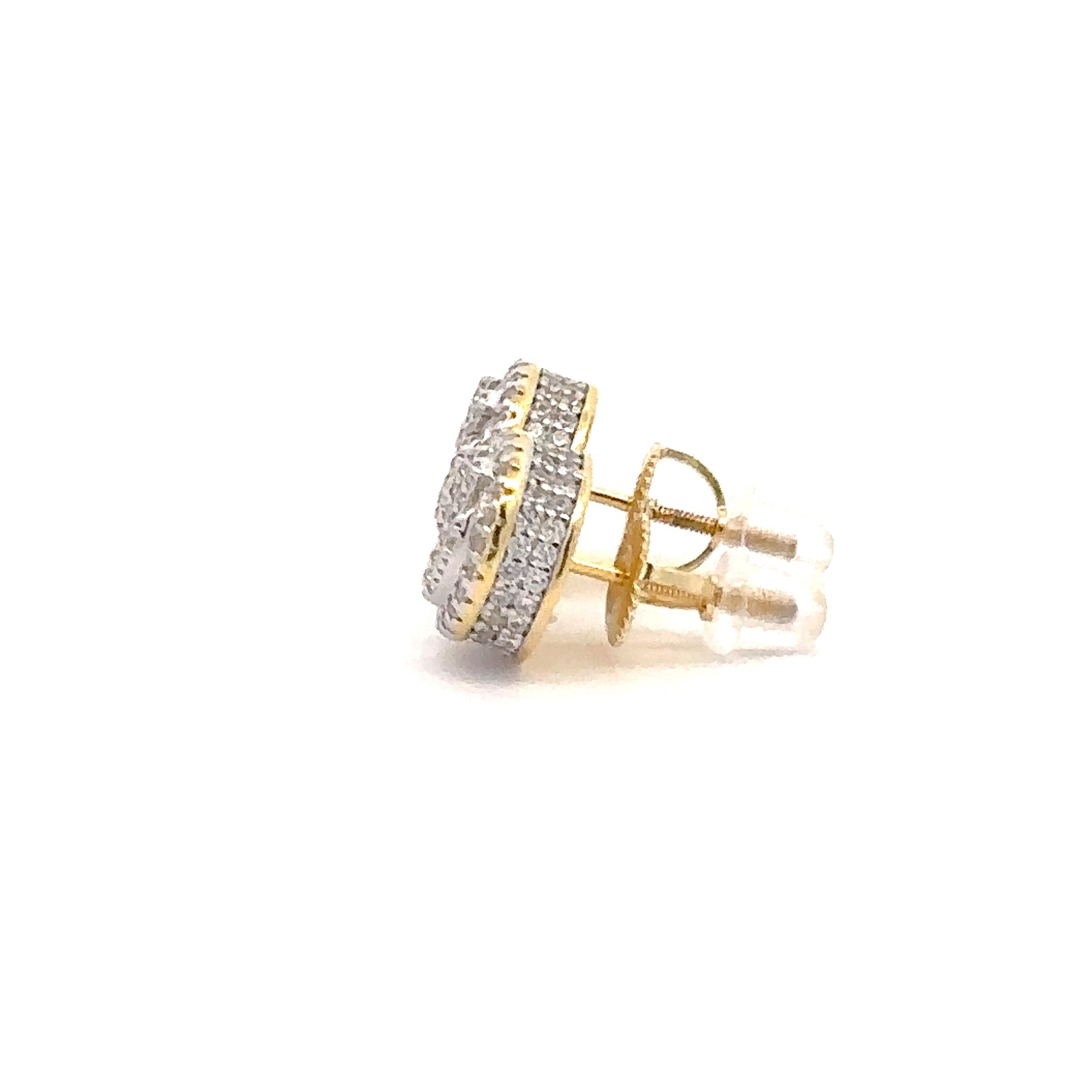 SOLARA 925 CZ GOLD ICED OUT EARRINGS | 9219552