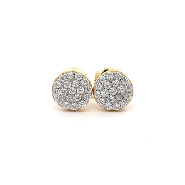 NIRELIA 925 CZ GOLD ICED OUT EARRINGS | 9219602