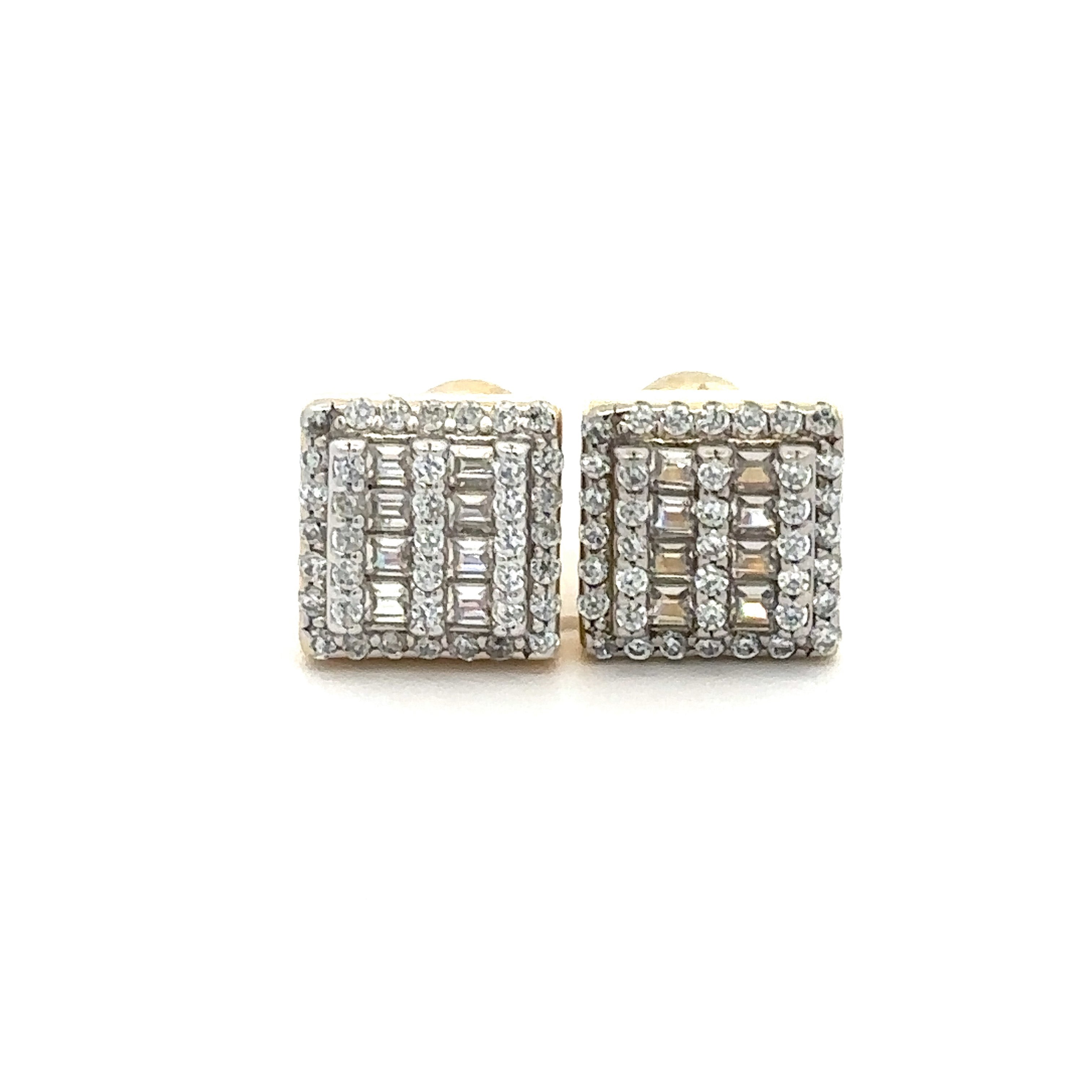 CAELUM 925 CZ GOLD ICED OUT EARRINGS | 9219632