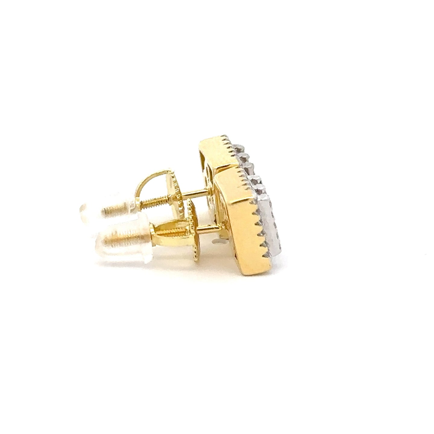 CAELUM 925 CZ GOLD ICED OUT EARRINGS | 9219632