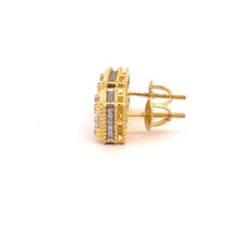 NYXARIS 925 CZ GOLD ICED OUT EARRINGS | 9219692