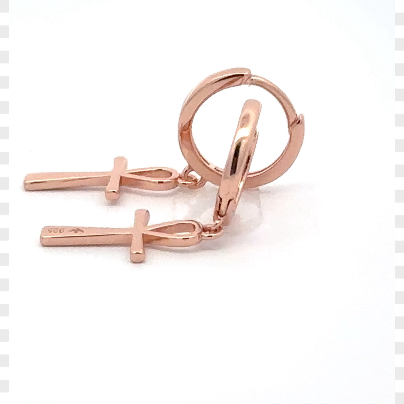 MYSTARA 925 CZ ROSE GOLD ICED OUT EARRINGS | 9219835