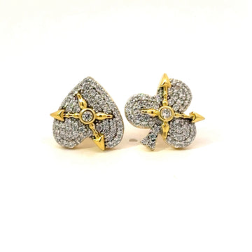 AZURIAN 925 CZ GOLD ICED OUT EARRINGS | 9219952