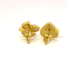 AZURIAN 925 CZ GOLD ICED OUT EARRINGS | 9219952