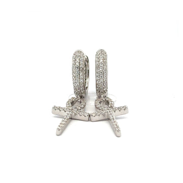 ELARA 925 CZ RHODIUM ICED OUT EARRINGS | 9219981