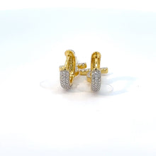 ALARIA 925 CZ GOLD ICED OUT EARRINGS | 9219982