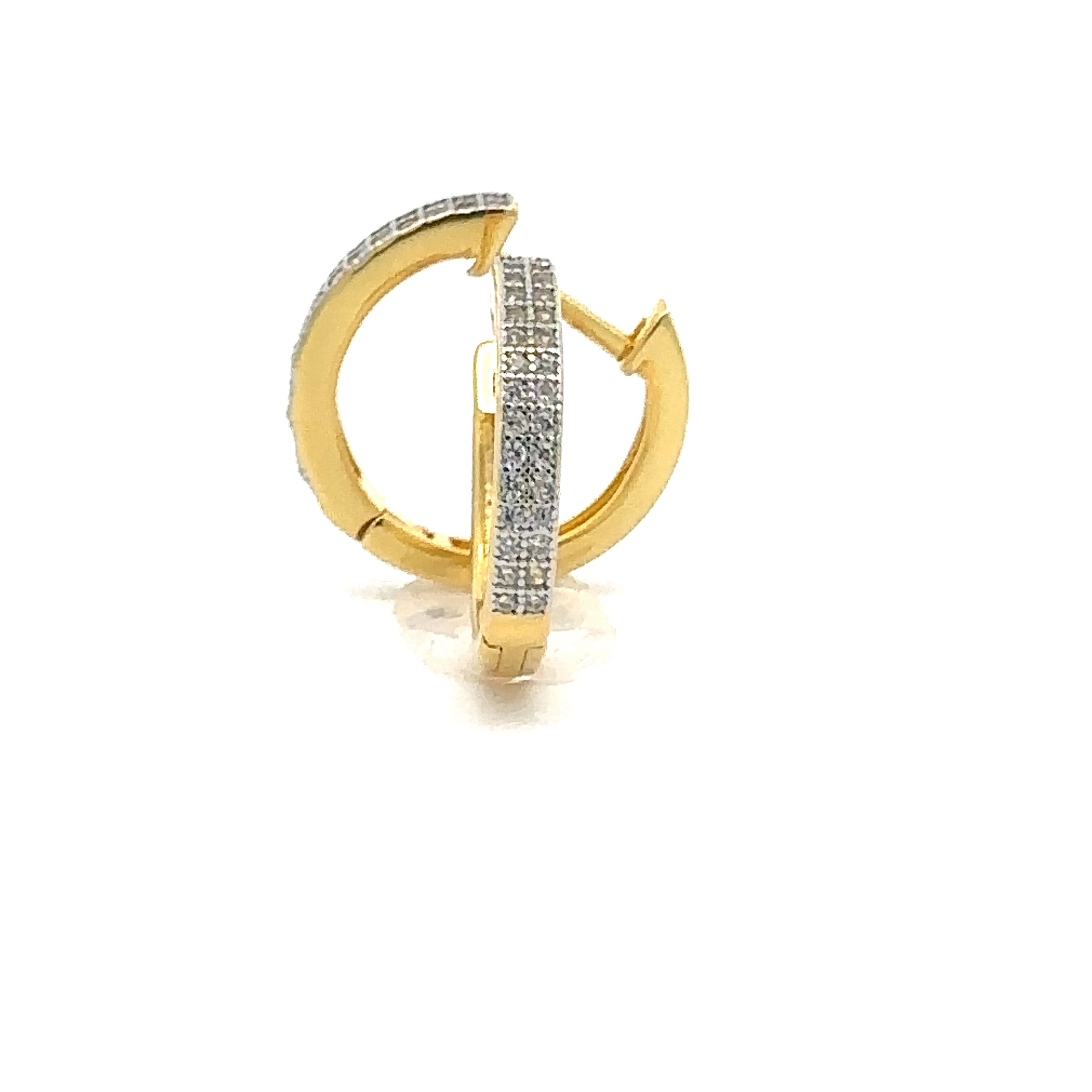 LYREA 925 CZ GOLD ICED OUT EARRINGS | 9220092