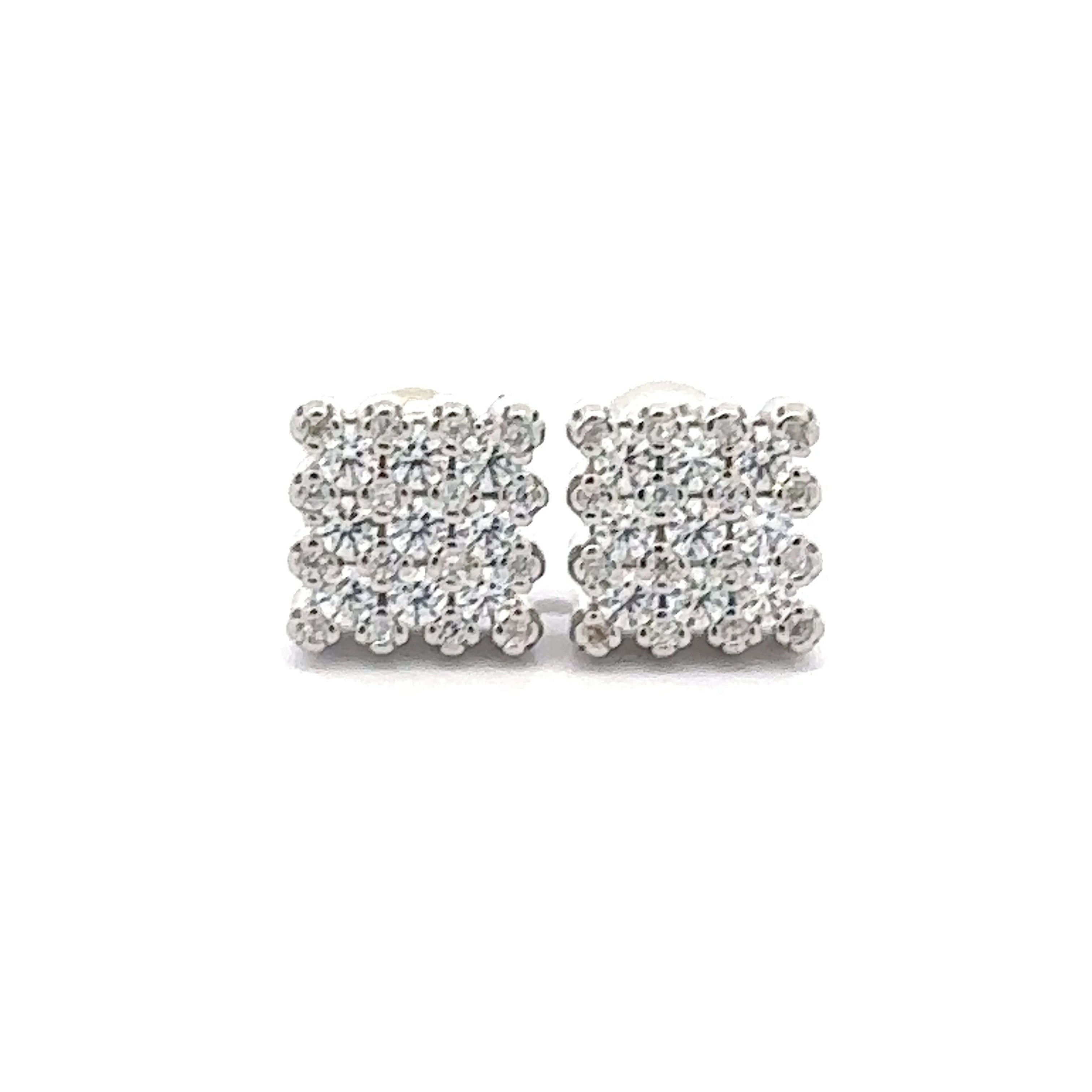 ASTRAEA 925 CZ RHODIUM ICED OUT EARRINGS | 9220101