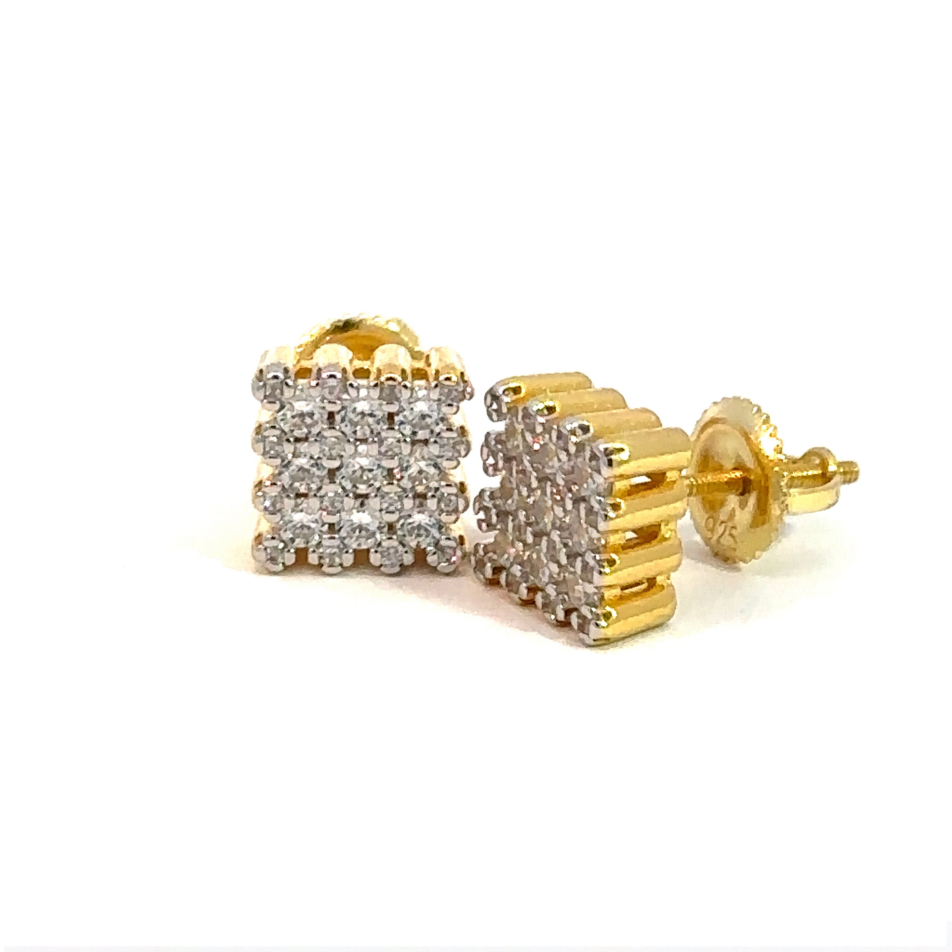 ASTRAEA 925 CZ GOLD ICED OUT EARRINGS | 9220102