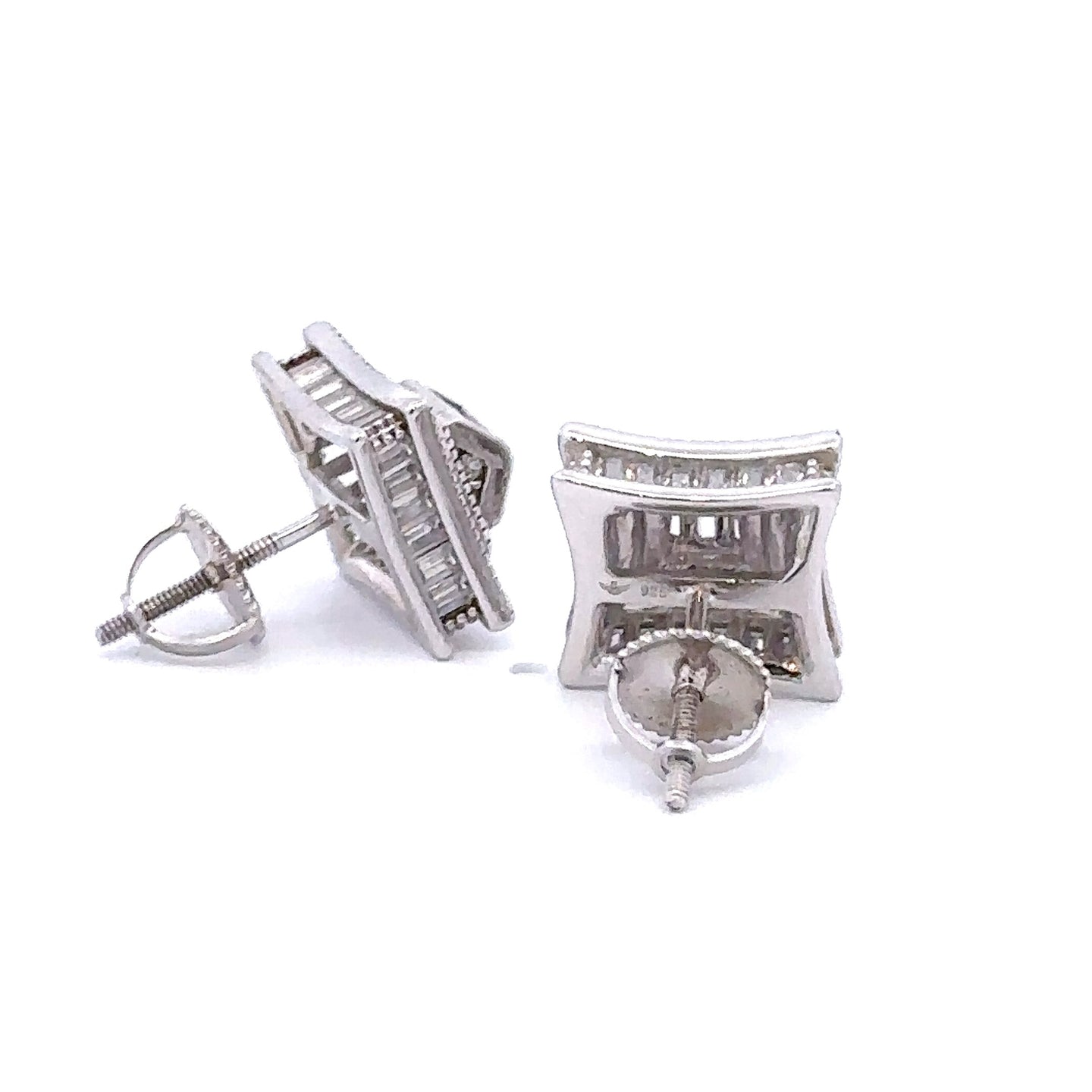 NYSA 925 CZ RHODIUM ICED OUT EARRINGS | 9221021