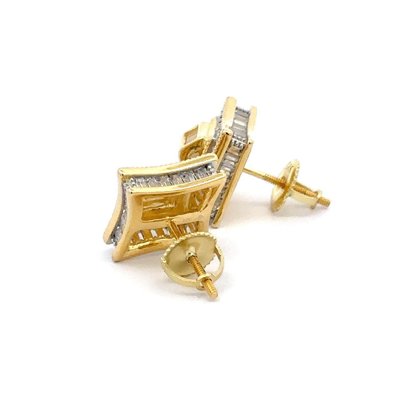 NYSA 925 CZ GOLD ICED OUT EARRINGS | 9221021